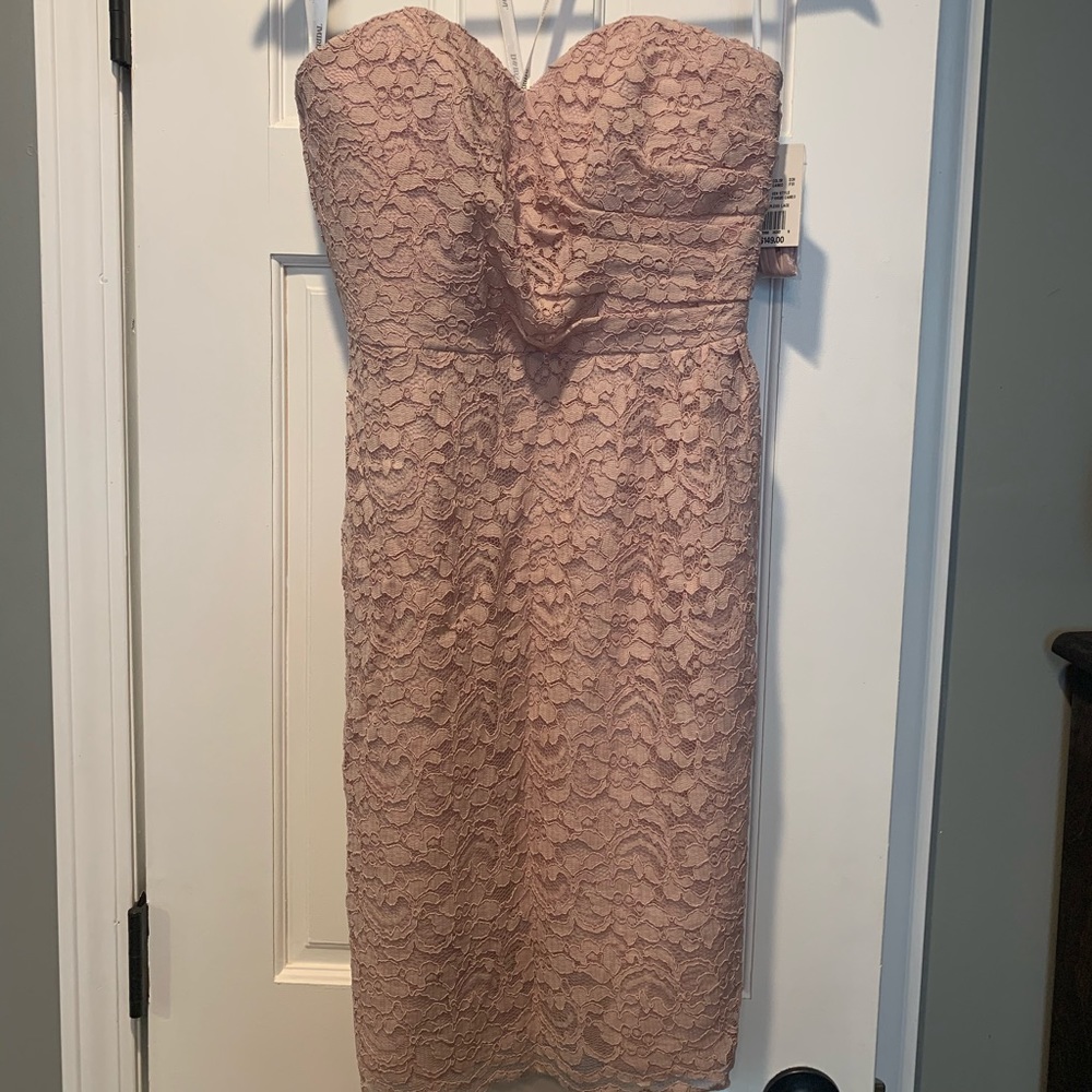 David’s Bridal Lace strapless dress